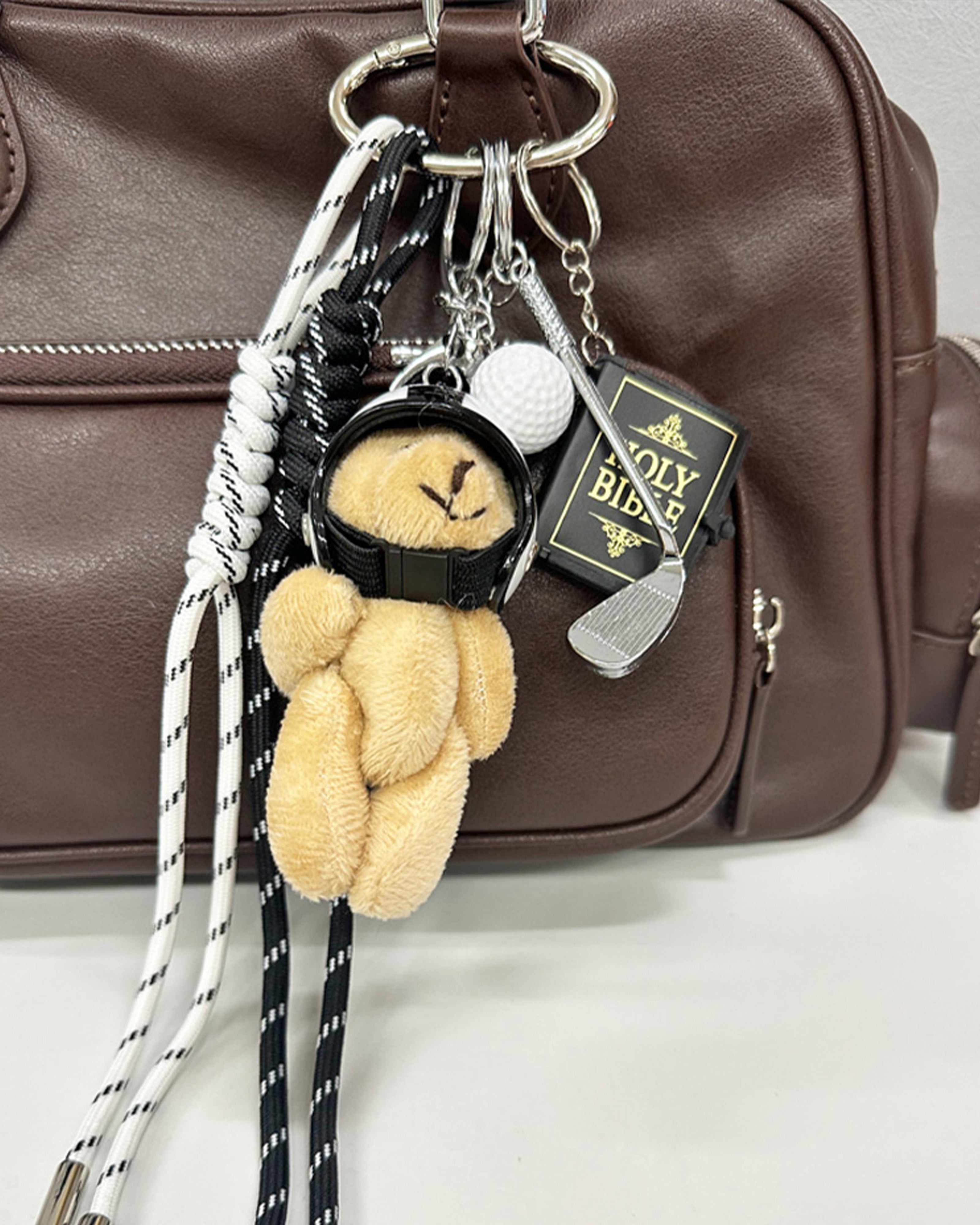 Bible Bear Bag Charm with Helmet