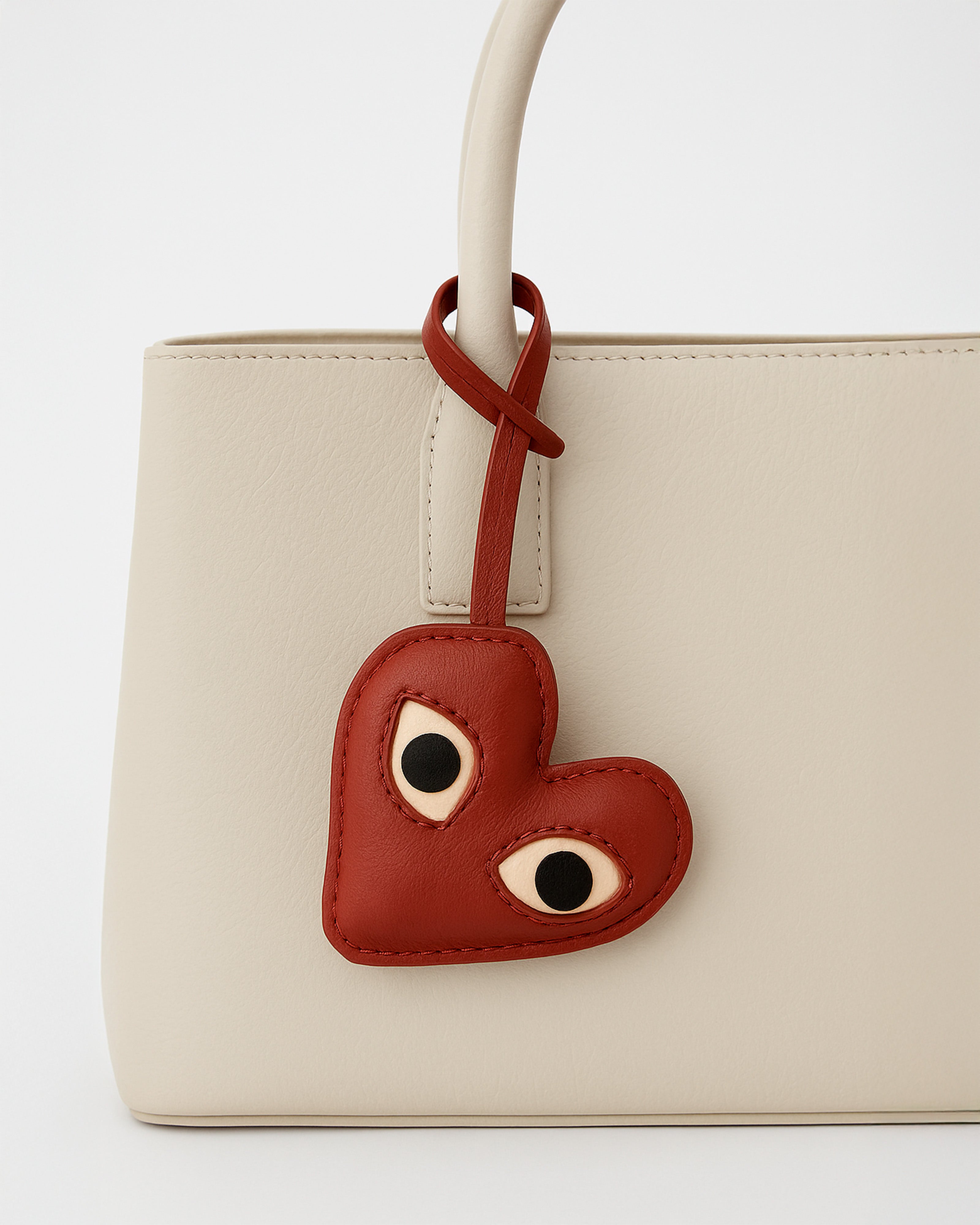 Heart with Eyes Bag Charm
