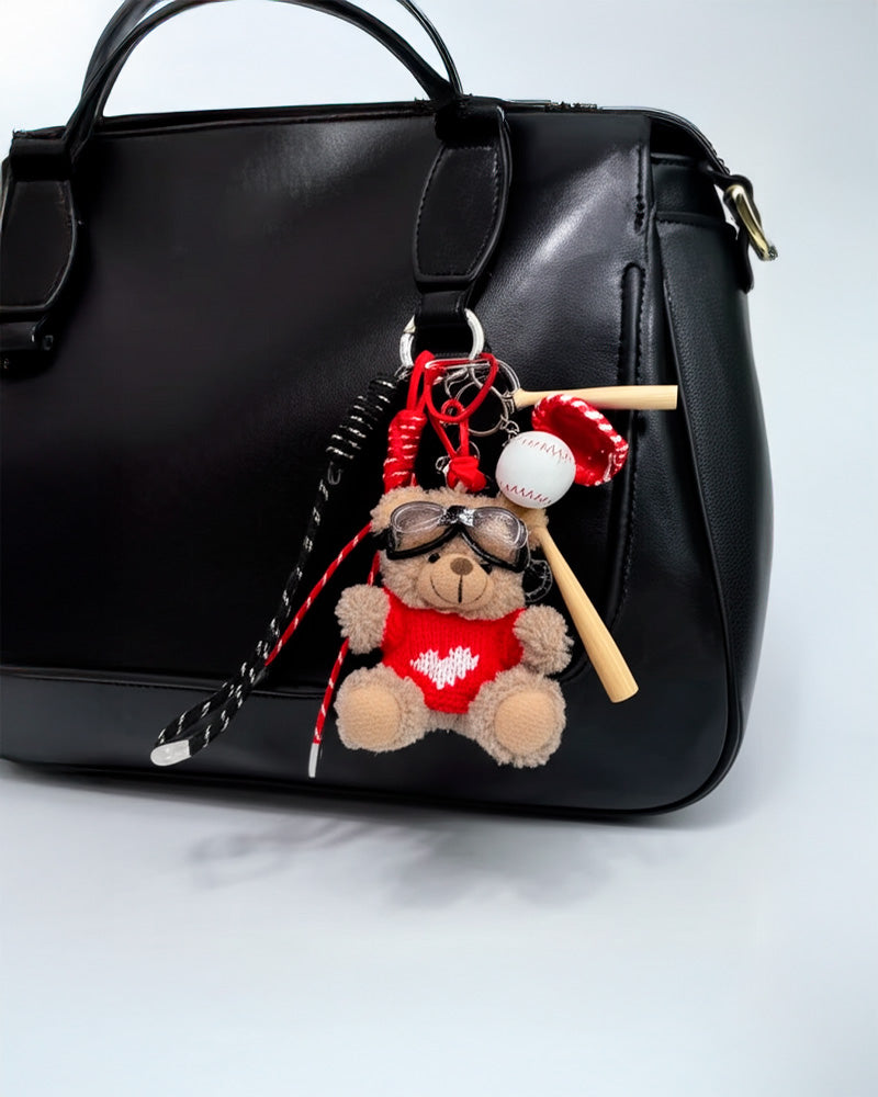 Bear with Glasses Bag Charm