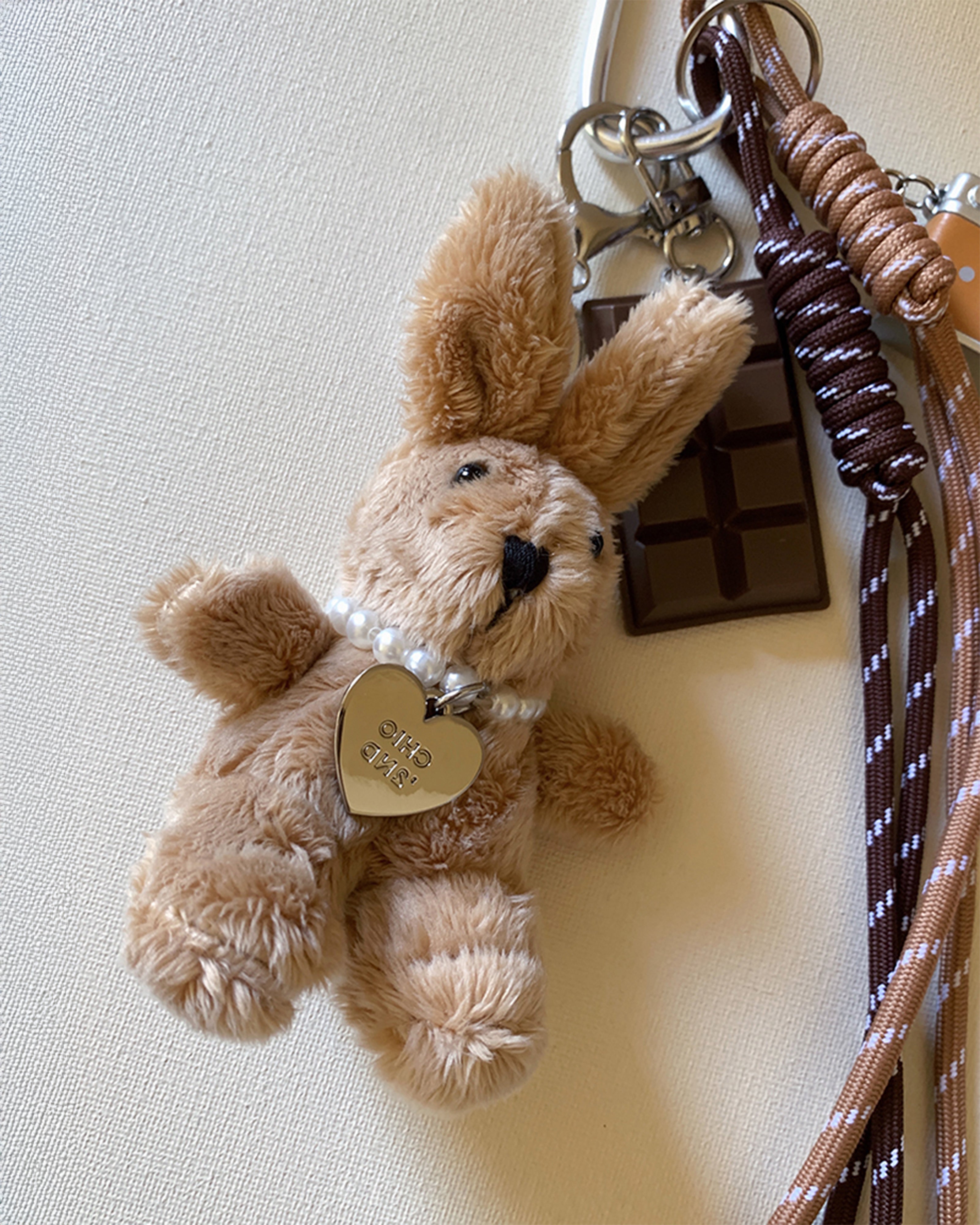 Bear with Necklace Bag Charm