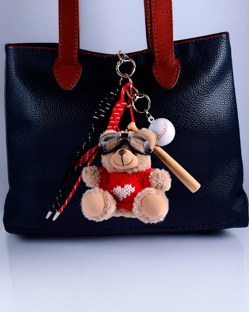 Bear with Glasses Bag Charm