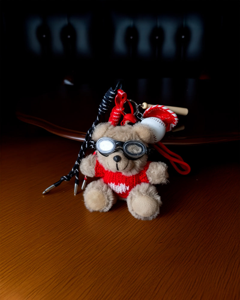 Bear with Glasses Bag Charm