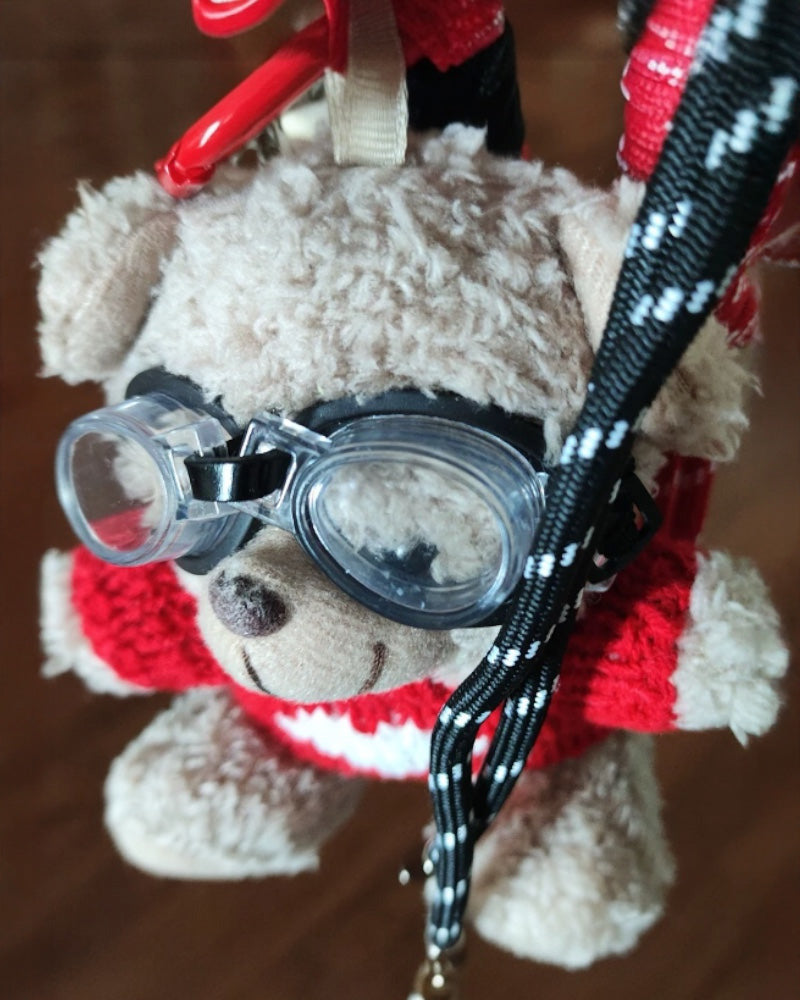 Bear with Glasses Bag Charm