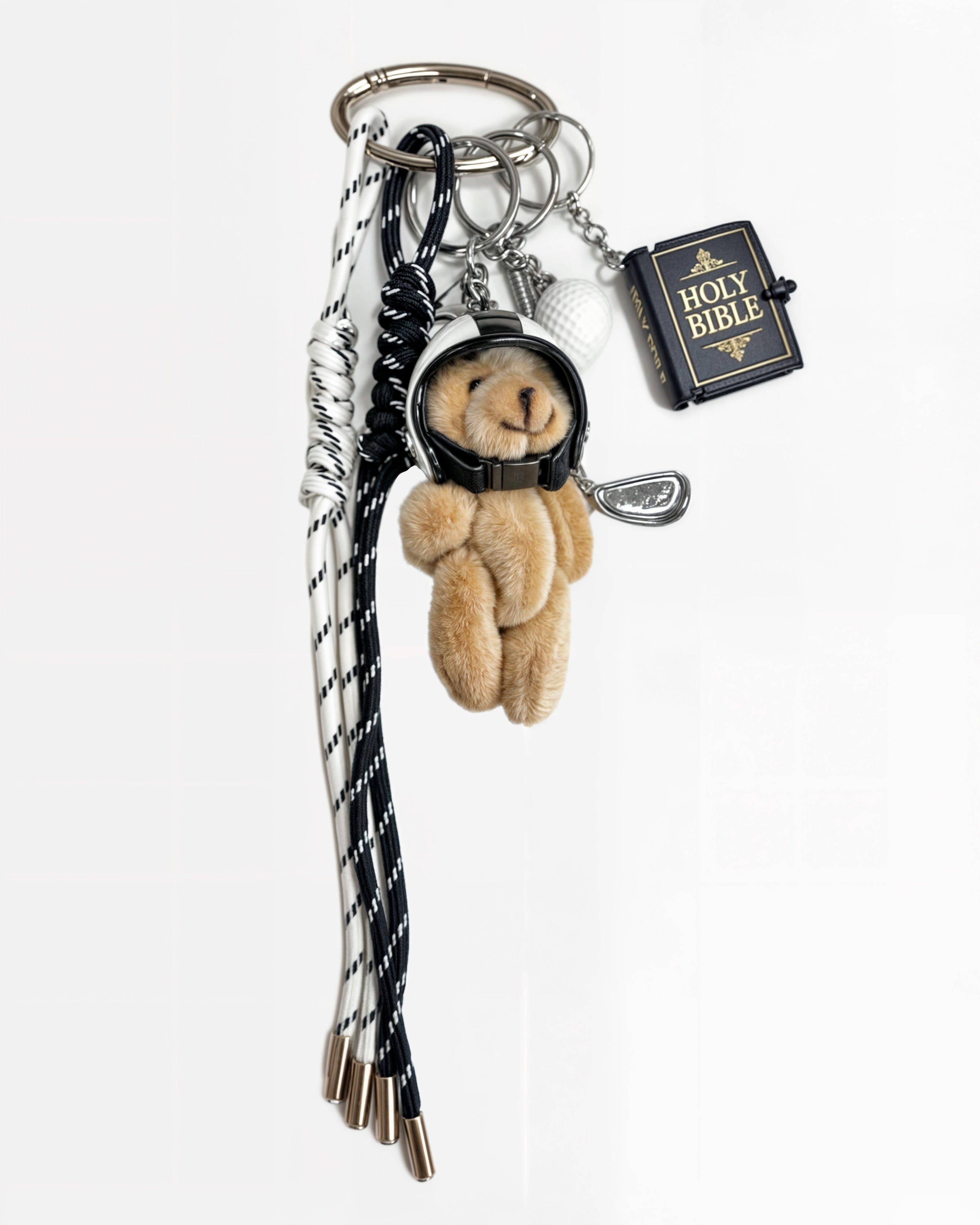 Bible Bear Bag Charm with Helmet