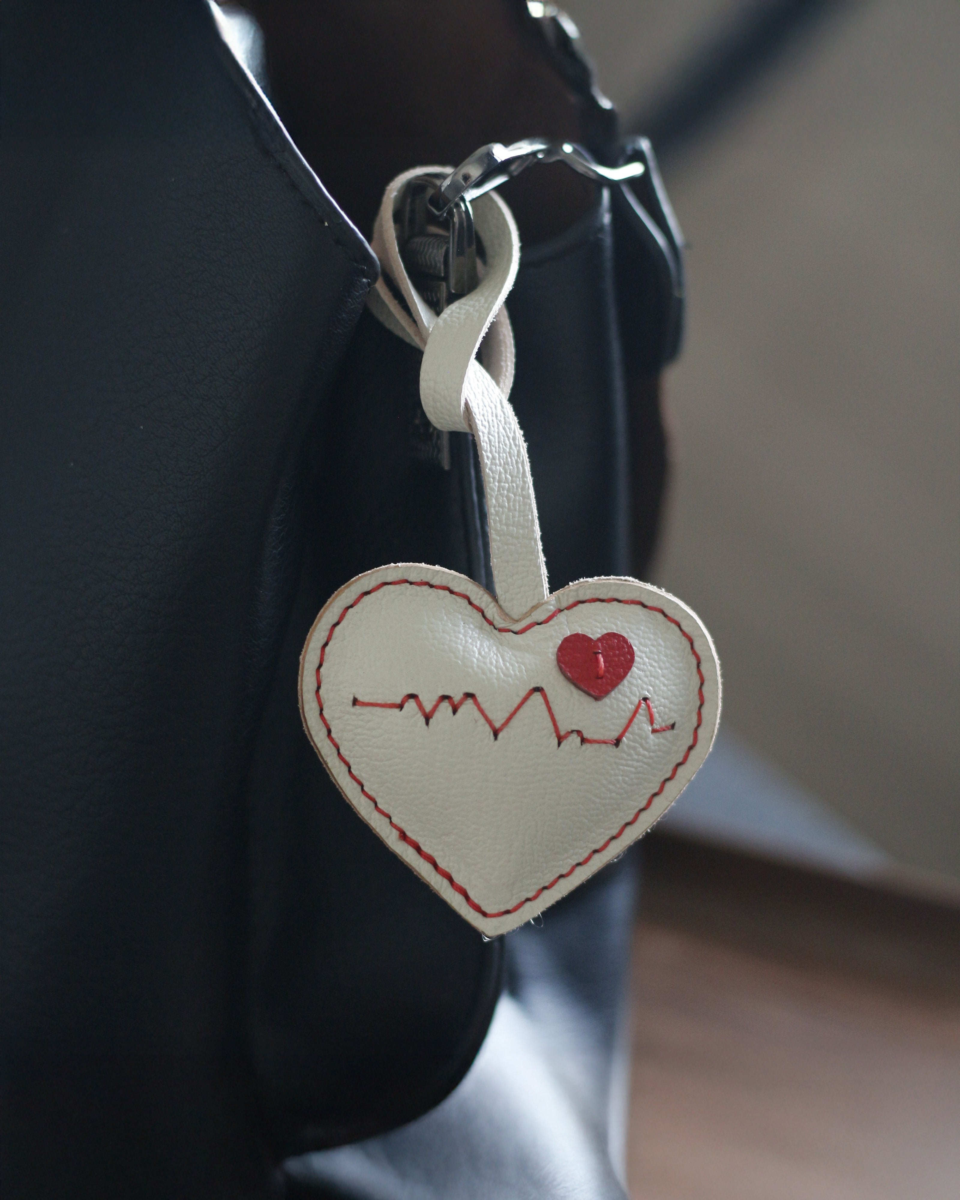 Pulse Heart Bag Charm