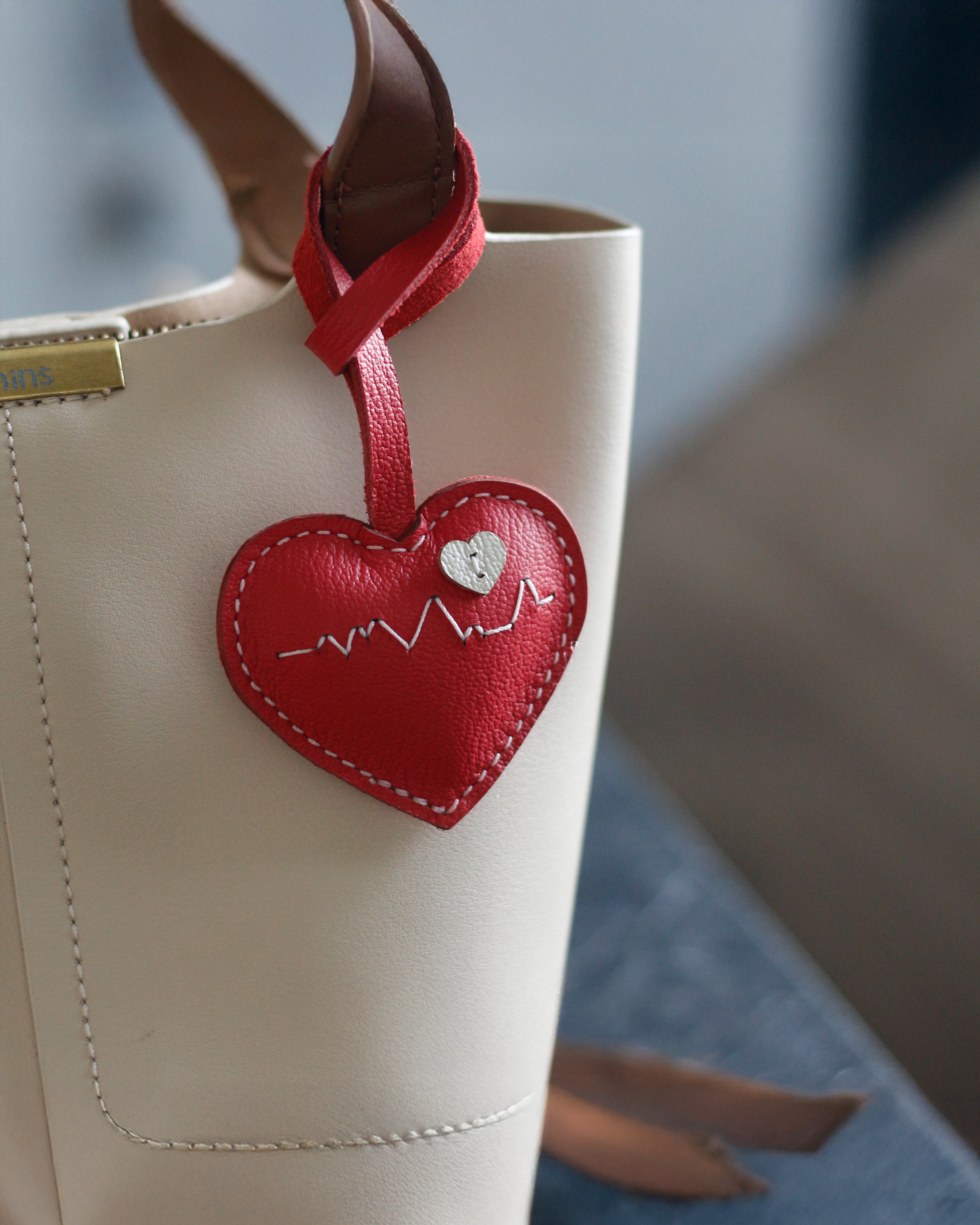 Pulse Heart Bag Charm